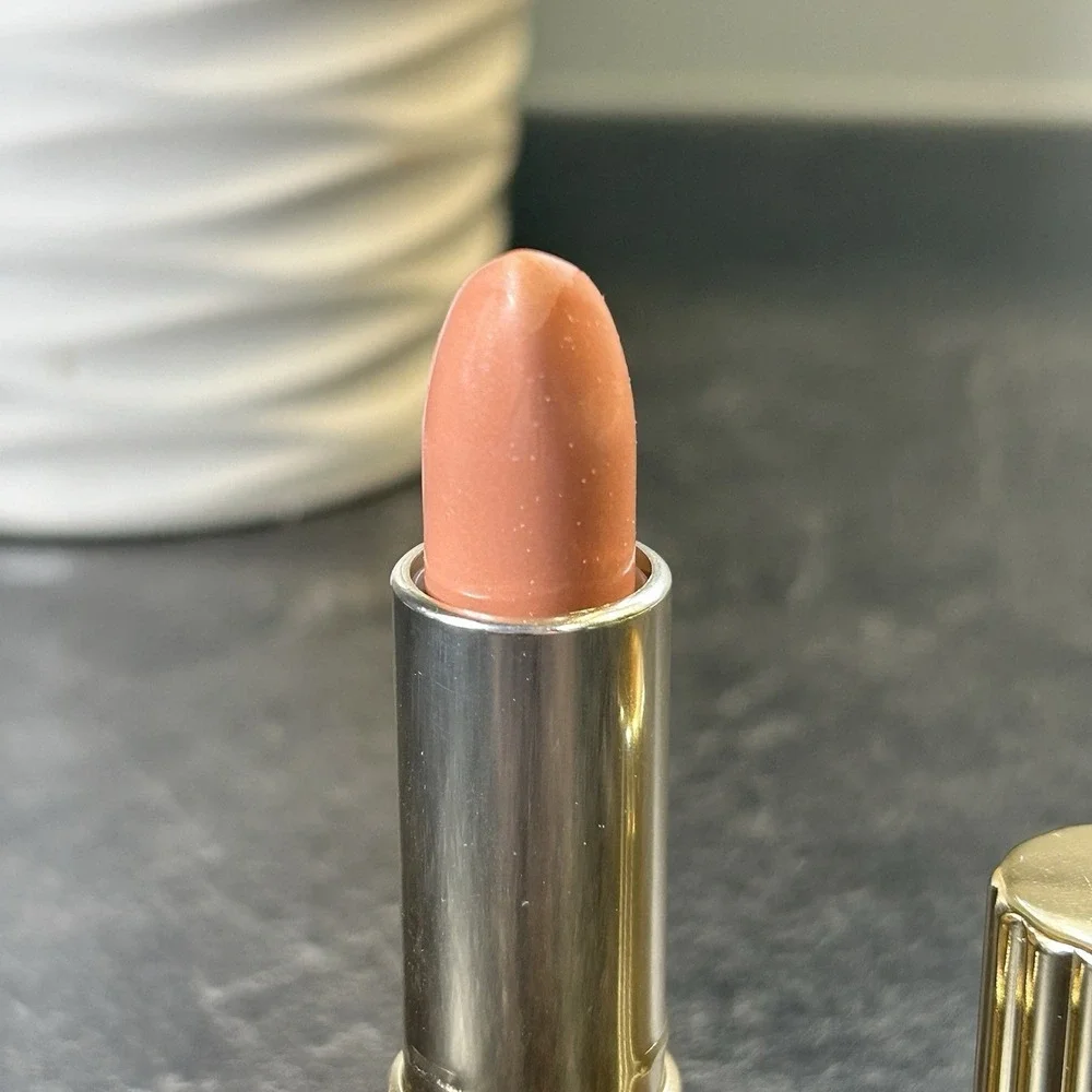 NEW Estee Lauder Mocha‎ Pink All Day Lipstick Gold Ribbed Case Vintage HTF